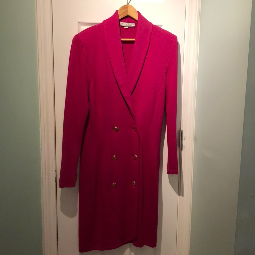 Gorgeous St. John by Marie Gray fuchsia dress!